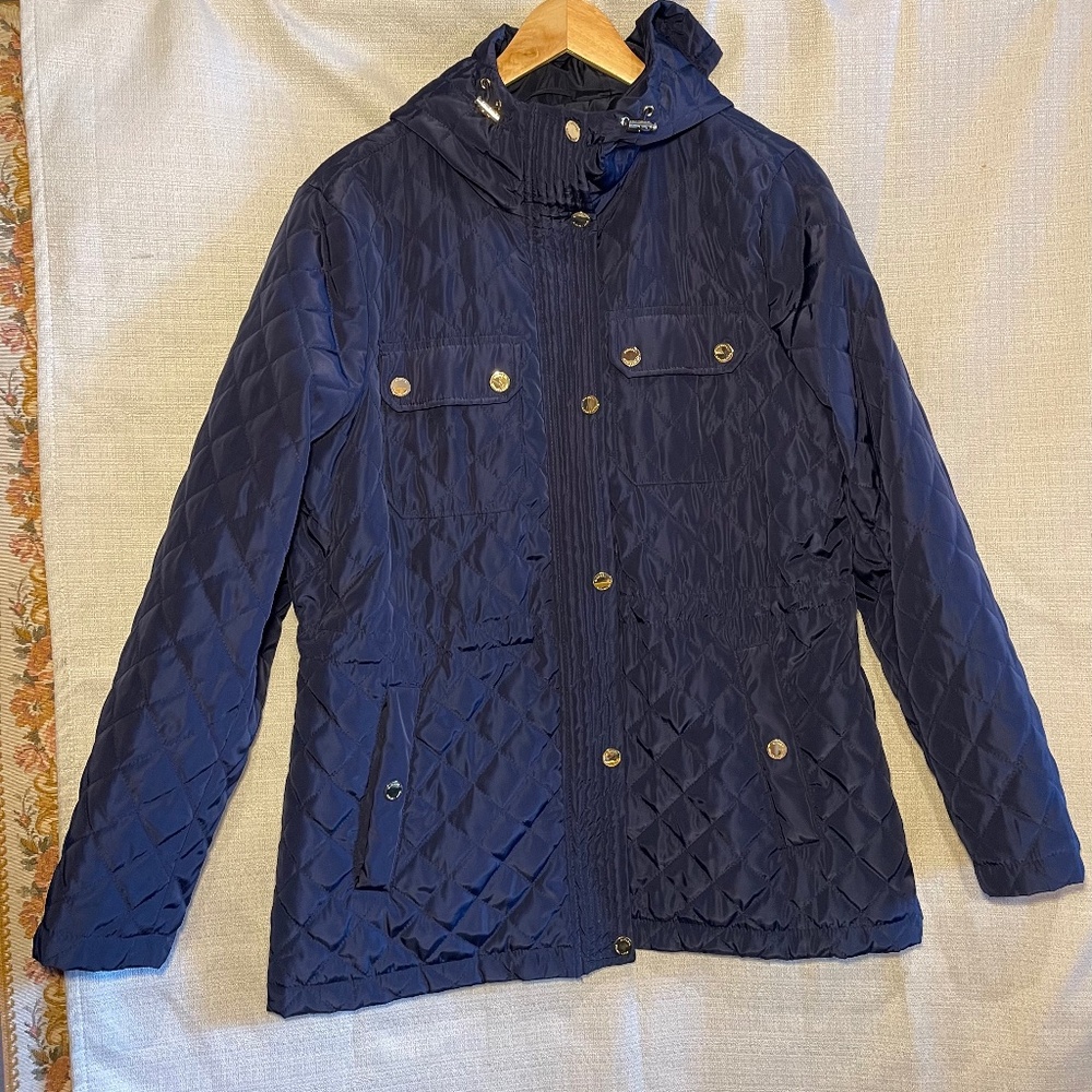 Michael Kors Blue Large Windbreaker zip up jacket puffer